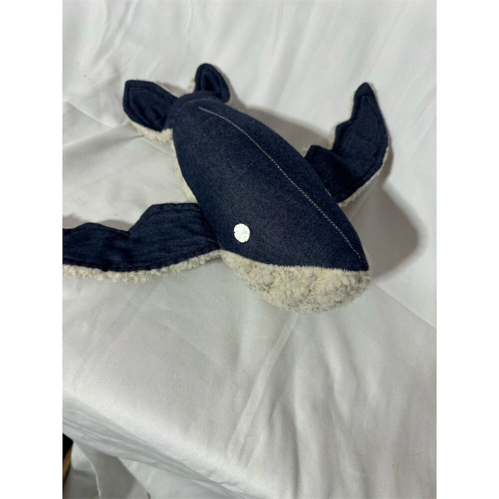 Handmade Denim Whale Plush Medium 14-24 in Stuffed Animal Toy